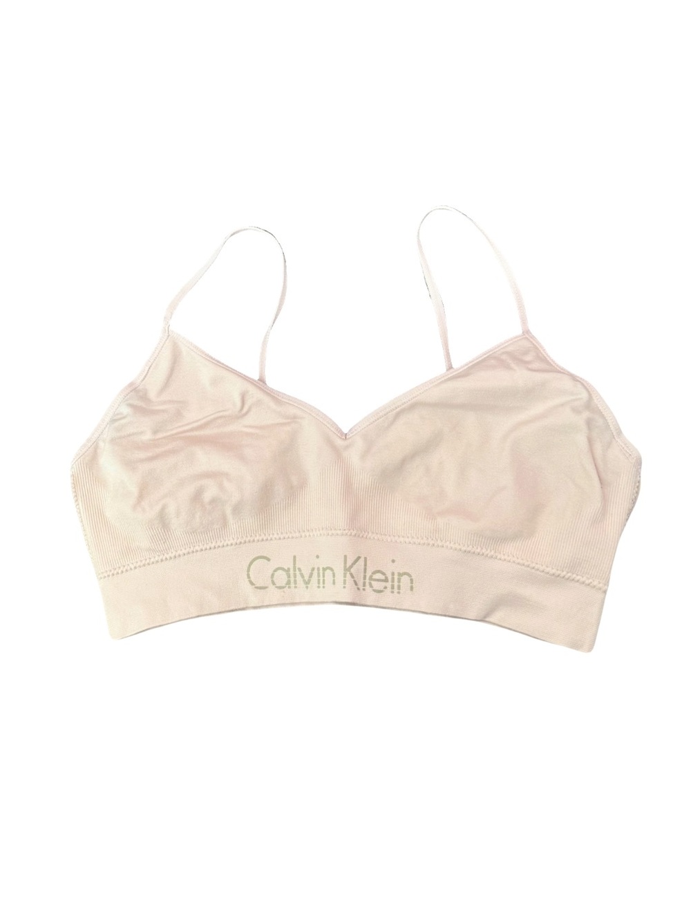 NWOT CALVIN KLEIN LIGHT PINK LOGO SPORTS BRA // SIZE LARGE🩷